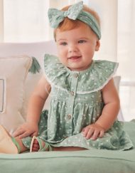 Бебешка рокля MAYORAL с лента и гащички
