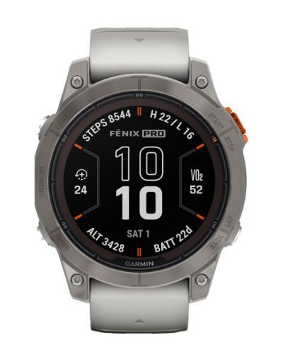 Смарт часовник Garmin Fenix 7 Pro Sapphire Solar Edition Titanium/Fog Gray/Emebr Orange 010-02777-21