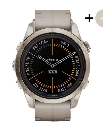 Смарт часовник Garmin Fenix 7S Pro Sapphire Solar Edition Soft Gold/Limestone/Tundra 010-02776-30